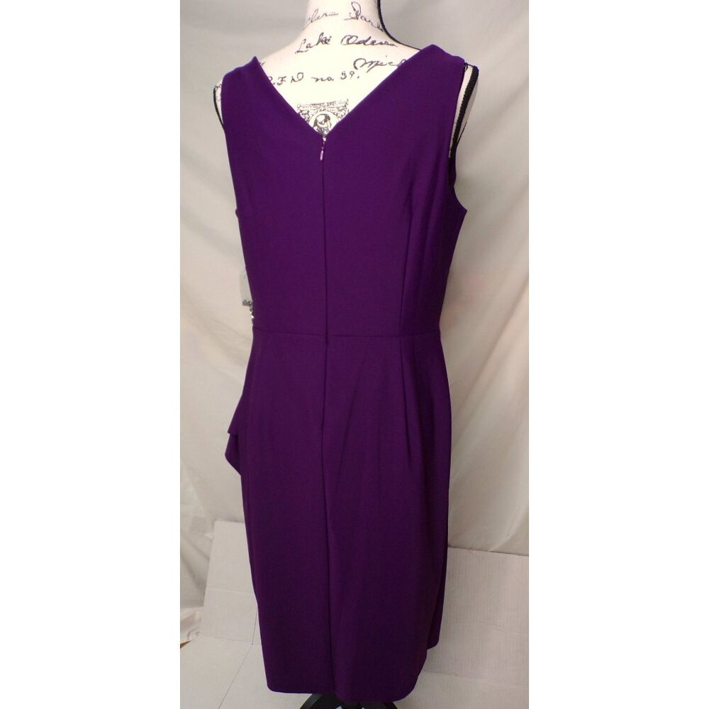 🆕ALEX EVENINGS Side Ruched Embellished Cocktail Dress Purple 14 - Picture 6 of 11